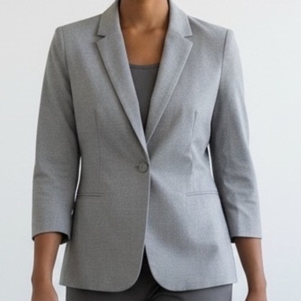 Banana Republic Gray blazer‎ Cotton Blend Jacket 12 office quiet. Luxury chic